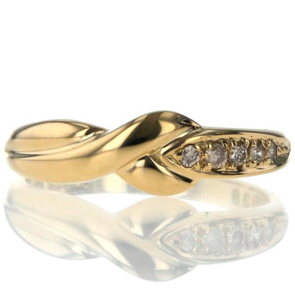 K18 イエローゴールド リング サファイア 0.69ct ダイヤモンド 0.18ct