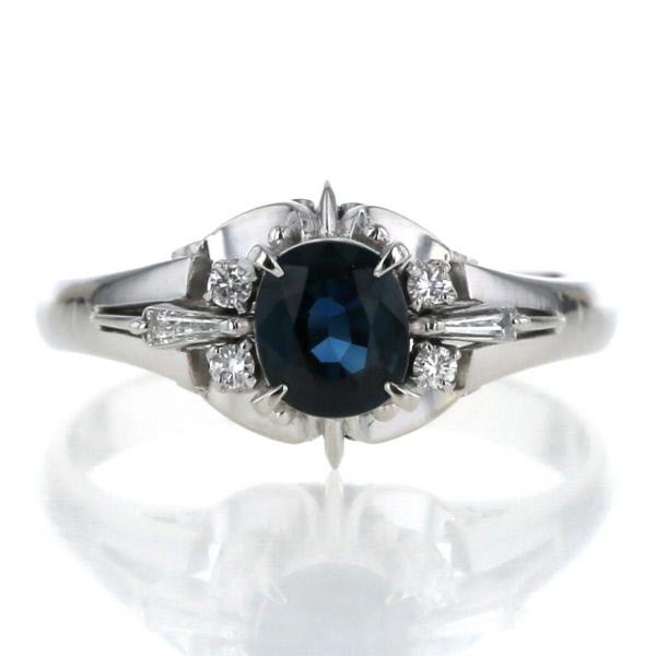 サファイア ダイヤ　リング　指輪　Pt850 プラチナ Pt850 プラチナ リング サファイア 0.82ct ダイヤモンド 0.10ct