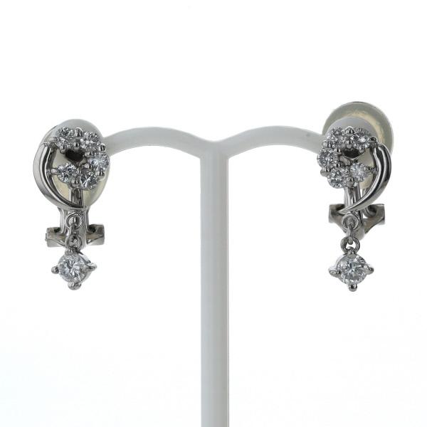 k14WGダイヤモンドデザインピアス k14WG ダイヤモンド イヤリング