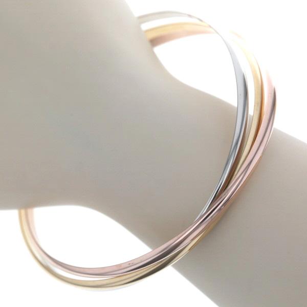 Cartier カルティエ K18YG WG PG スリーカラーゴールド バングル ブレスレット トリニティ 20cm【新品仕上済】【zz】【中古】