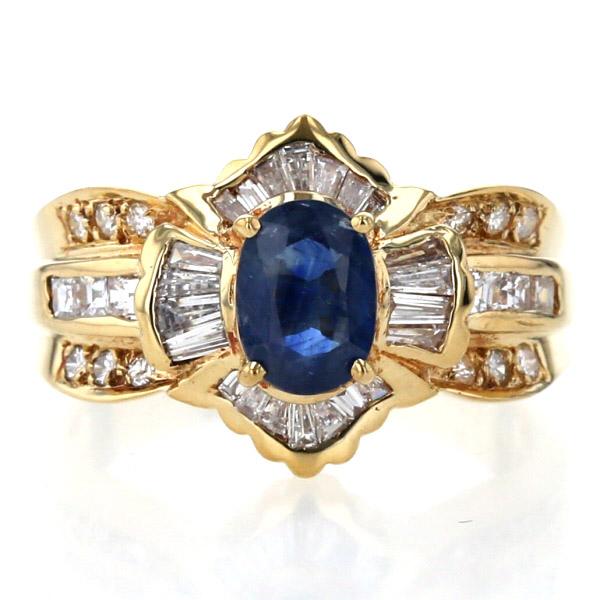 K18YG サファイア10.8ct ダイヤ1.02ct ソーティング付 K18YG サファイア10.8ct ダイヤ1.02ct ソーティング付