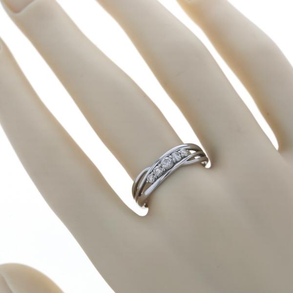 ESTELLE エステール Pt900 プラチナ リング ダイヤモンド 0.29ct 5粒 ウェーブ インフィニティ 指輪 16号 【新品仕上済】【zz】【中古】_6