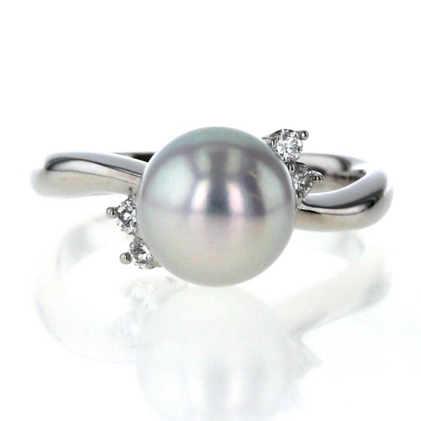 新品仕上げ済み パール モチーフ ダイヤ 0.15ct デザイン リング Pt900