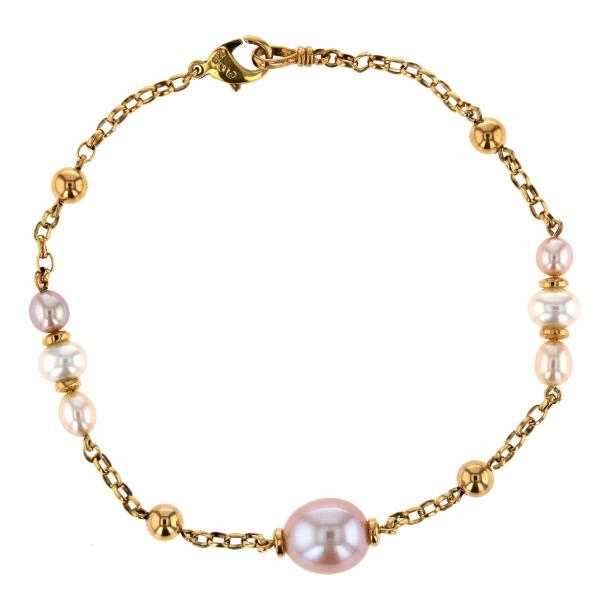 mikimoto(ミキモト) ブレスレット - K18YG 4Pパール/ハート