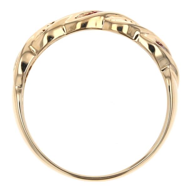 K18YG イエローゴールド リング ルビー ダイヤモンド 0.02ct ラウンド