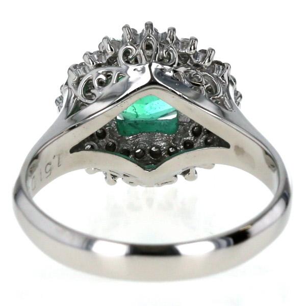 Pt900 プラチナ リング エメラルド 1.15ct ダイヤモンド 0.43ct  