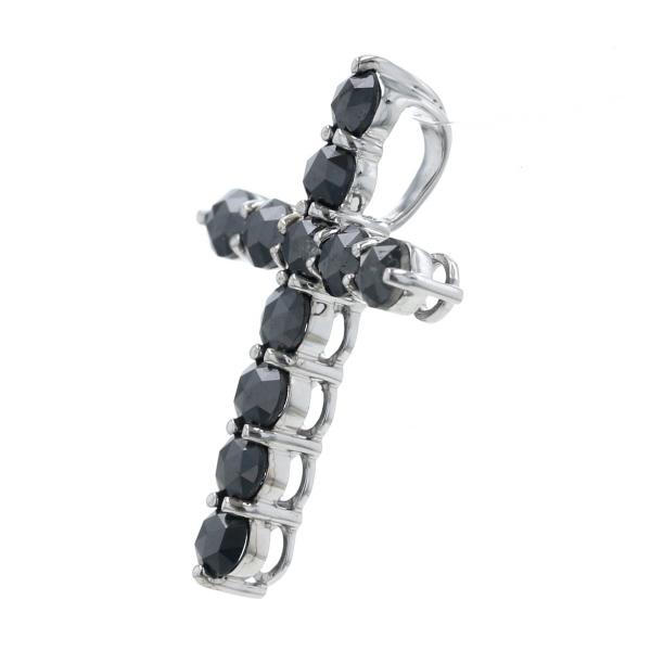 人気アイテムをお得に K14WG ブラックダイヤ クロス ペンダントトップ