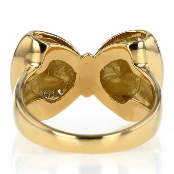 Nina Ricci K18YG yellow gold ruby ​​diamond ribbon motif
