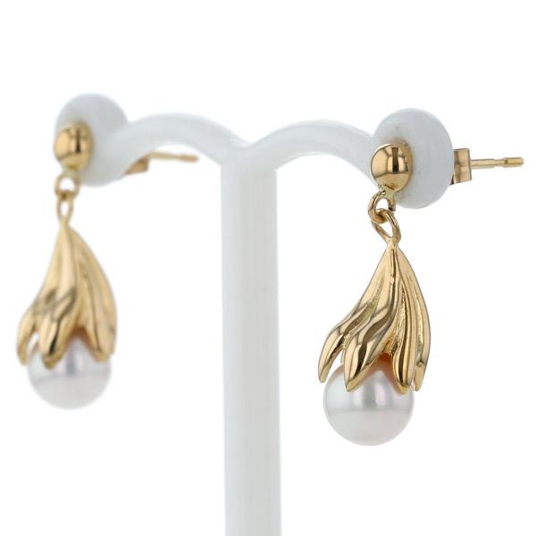 ツツミ K18パールピアス ツツミk18WGパール ロングドロップピアス K18