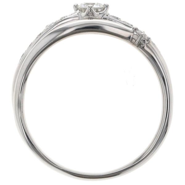 VERITE Pt900 プラチナ リング ダイヤモンド 0.35ct TRILOGY トリロジー 3連 ウェーブ クロス 指輪 16号【新品仕上済】【zz】【中古】_5