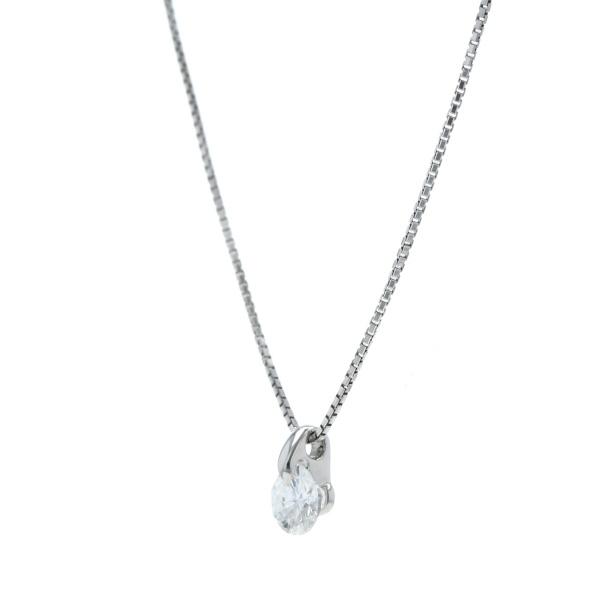 Pt850 Pt900 プラチナ ネックレス ダイヤモンド 1.001ct カラーE I1 一粒石 ソリティア 大粒 43cm 鑑定書【新品仕上済】【zz】【中古】_1
