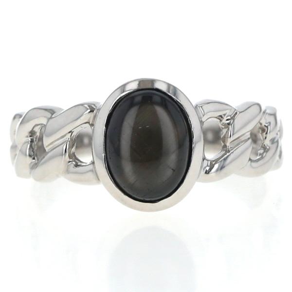 Pt900 プラチナ リング ブラックスターサファイア 2.00ct カボション