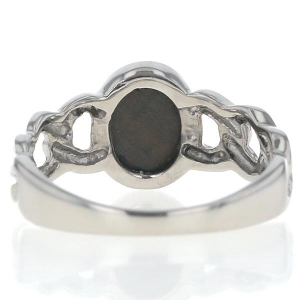 Pt900 プラチナ リング ブラックスターサファイア 2.00ct カボション