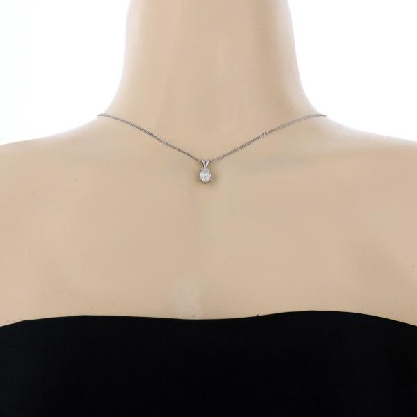 Pt850 プラチナ ネックレス ダイヤモンド 1.01ct 一粒石 カラーJ オーバル シンプル 40cm 鑑定書【新品仕上済】【zz】【中古】_6