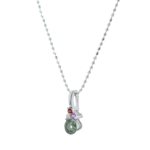 k18wg マルチカラーサファイア ネックレス サファイア ホワイト 