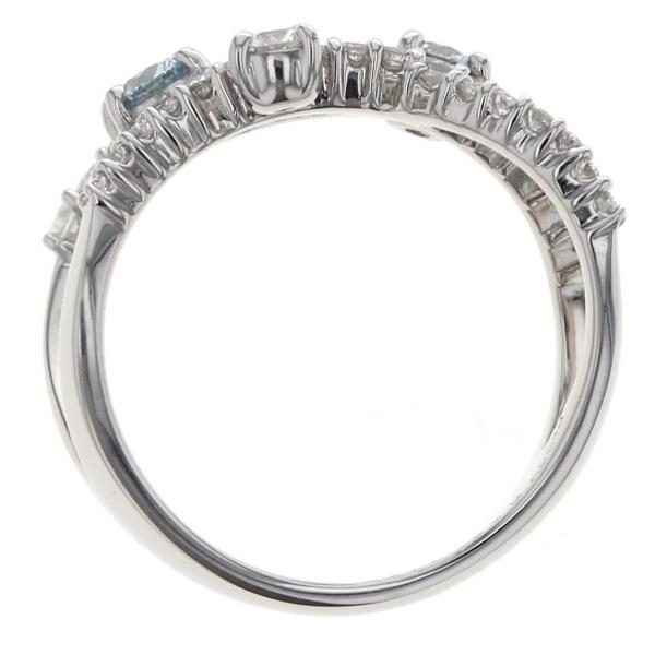 PT900 リング 指輪 7号 ブルーダイヤ 0.38 ダイヤ 0.62 カード鑑別書