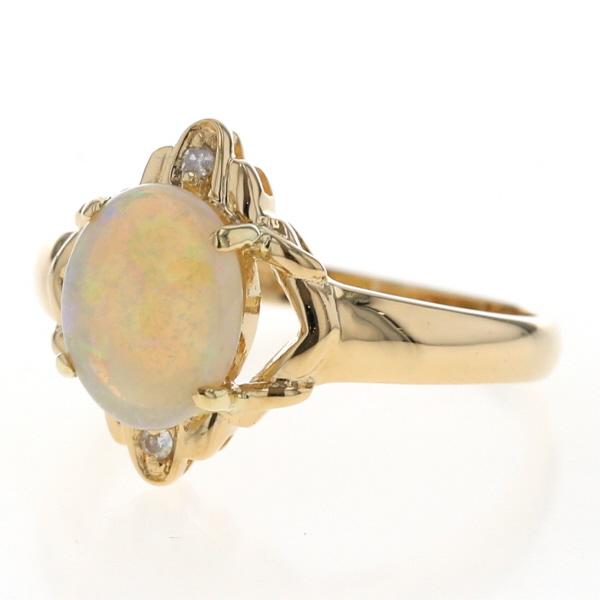 K18YG イエローゴールド ペンダントトップ オパール ダイヤモンド