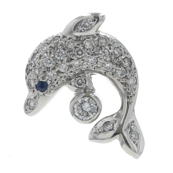 Pt900 プラチナ ペンダントトップ ダイヤモンド 0.37ct サファイア 