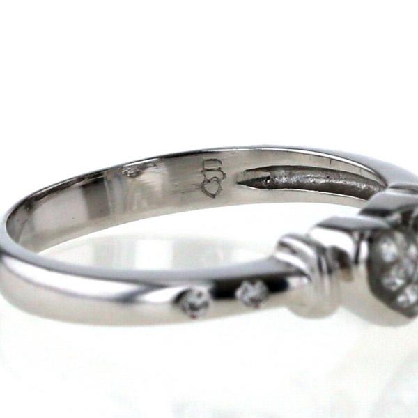 K18WG ホワイトゴールド リング ダイヤモンド アクリル ハート