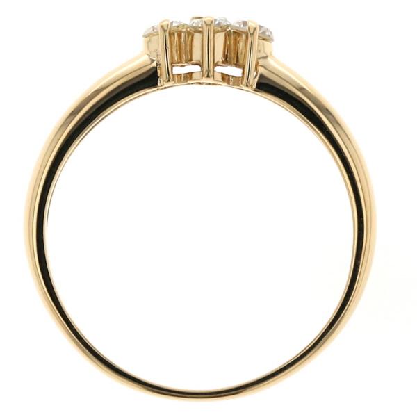 K18YG イエローゴールド リング ダイヤモンド 0.25ct 4粒 花 フラワー モチーフ シンプル 指輪 11.5号【新品仕上済】【zz】【中古】_5