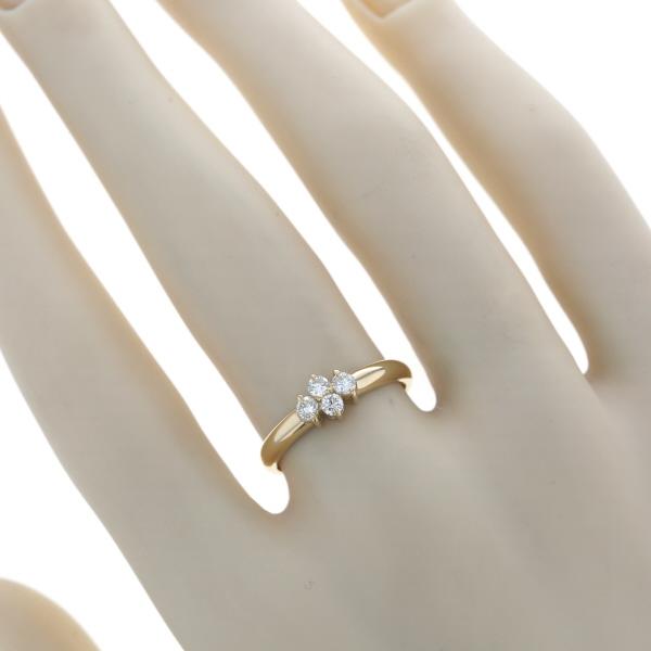 K18YG イエローゴールド リング ダイヤモンド 0.25ct 4粒 花 フラワー モチーフ シンプル 指輪 11.5号【新品仕上済】【zz】【中古】_6