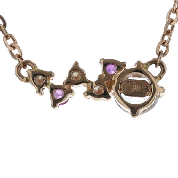 山崎裕見子 K18PG ネックレス ダイヤモンド 0.19ct /0.04ct ピンクサファイア 0.03ct ローズカット 45cm 【新品仕上済】【zz】【中古】_2
