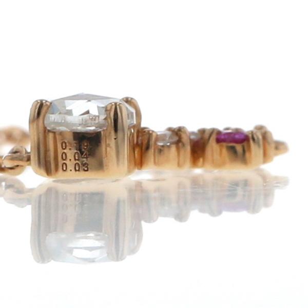 山崎裕見子 K18PG ネックレス ダイヤモンド 0.19ct /0.04ct ピンクサファイア 0.03ct ローズカット 45cm 【新品仕上済】【zz】【中古】_4