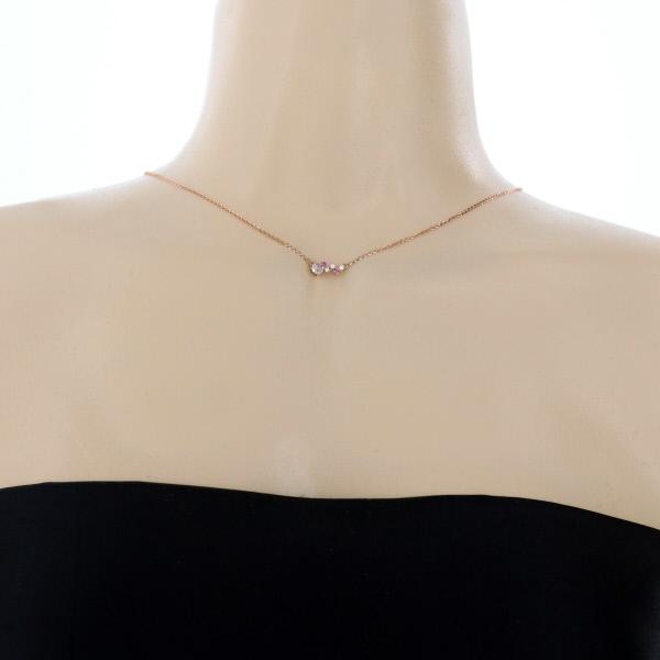 山崎裕見子 K18PG ネックレス ダイヤモンド 0.19ct /0.04ct ピンクサファイア 0.03ct ローズカット 45cm 【新品仕上済】【zz】【中古】_5