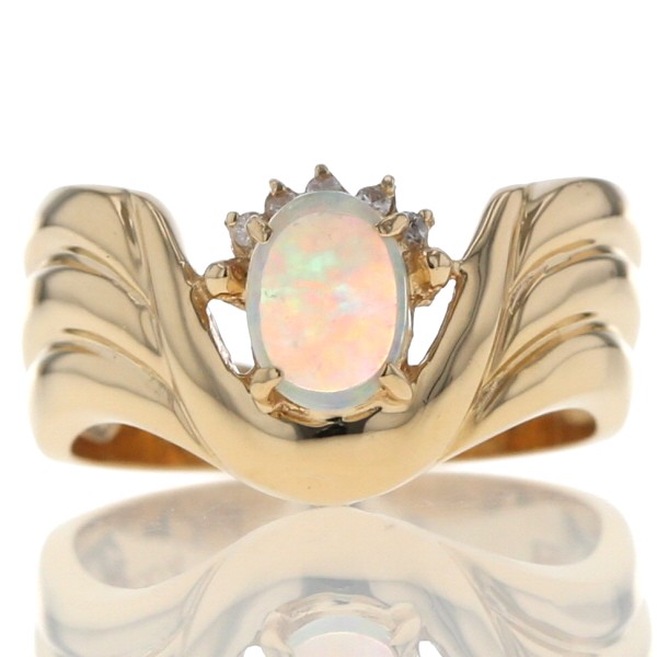 K18YG イエローゴールド ペンダントトップ オパール ダイヤモンド