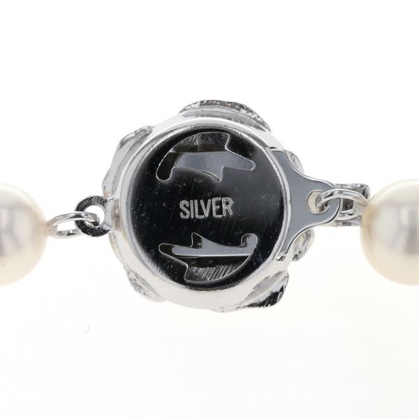 SILVER シルバー ネックレス パール 真珠 7.5mm 一連 フォーマル 冠婚葬祭 シンプル 42cm【新品仕上済】【zz】【中古】_3