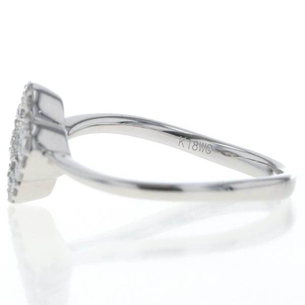K18WG ホワイトゴールド リング ダイヤモンド 0.50ct フラワー 花 ウェーブ 取り巻き デザイン 指輪 12号【新品仕上済】【zz】【中古】_2