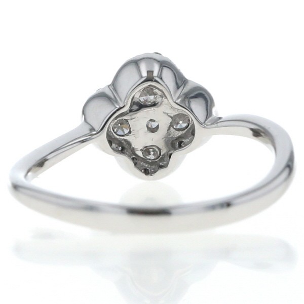 K18WG ホワイトゴールド リング ダイヤモンド 0.50ct フラワー 花 ウェーブ 取り巻き デザイン 指輪 12号【新品仕上済】【zz】【中古】_3