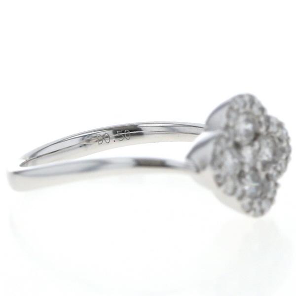 K18WG ホワイトゴールド リング ダイヤモンド 0.50ct フラワー 花 ウェーブ 取り巻き デザイン 指輪 12号【新品仕上済】【zz】【中古】_4