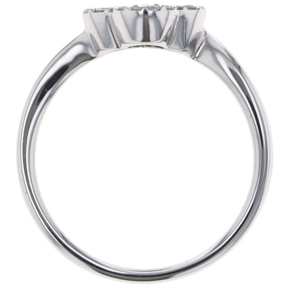 K18WG ホワイトゴールド リング ダイヤモンド 0.50ct フラワー 花 ウェーブ 取り巻き デザイン 指輪 12号【新品仕上済】【zz】【中古】_5