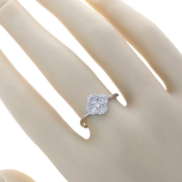 K18WG ホワイトゴールド リング ダイヤモンド 0.50ct フラワー 花 ウェーブ 取り巻き デザイン 指輪 12号【新品仕上済】【zz】【中古】_6