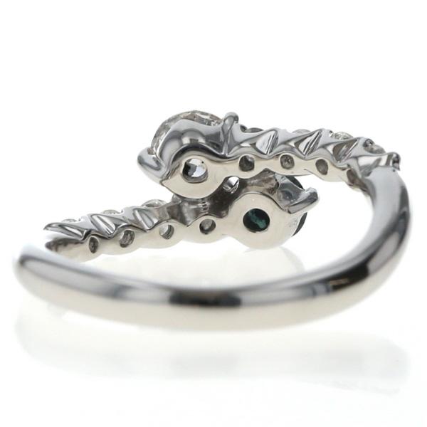 Pt900 プラチナ リング ダイヤモンド 0.60ct サファイア 0.27ct 10粒 