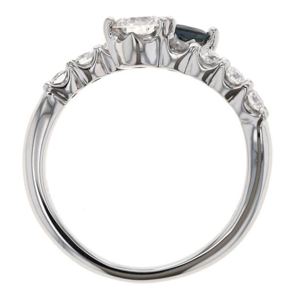 Pt900 プラチナ リング ダイヤモンド 0.60ct サファイア 0.27ct 10粒 