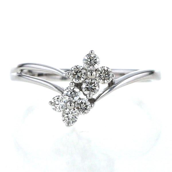 ◆美品◆ K10WG アクアマリン リング 指輪 フラワー 10-11号 a flower］アクアマリン× K10YG リング | Shining Baby jewelry