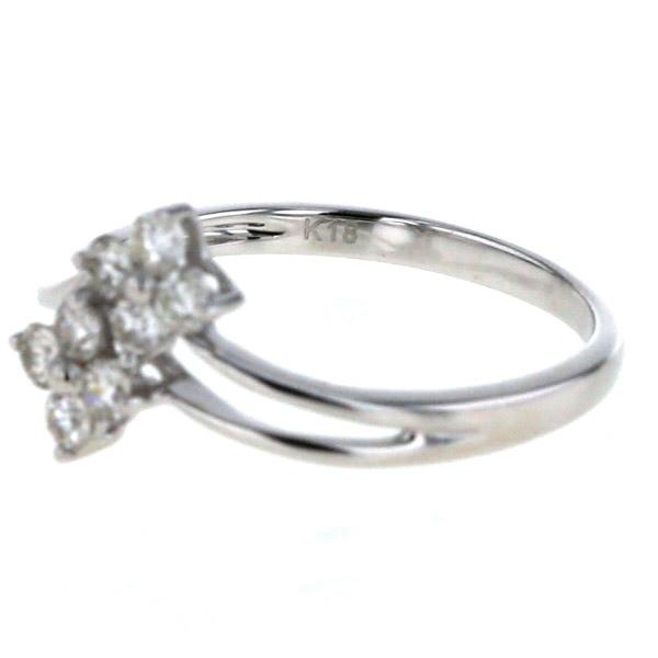 K18WG リング 指輪 12.5号 ダイヤ 0.30 総重量約5.5g 中古 美品 送料