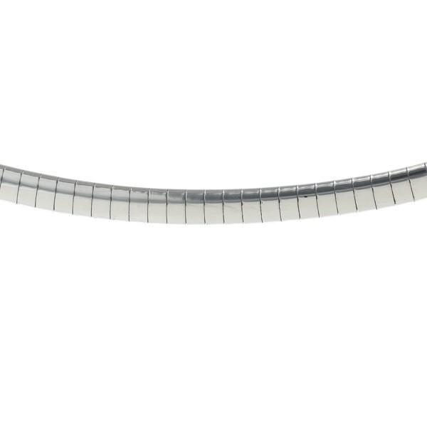 Pt850 プラチナ ネックレス チョーカー オメガチェーン フラット シンプル 41cm【新品仕上済】【zz】【中古】