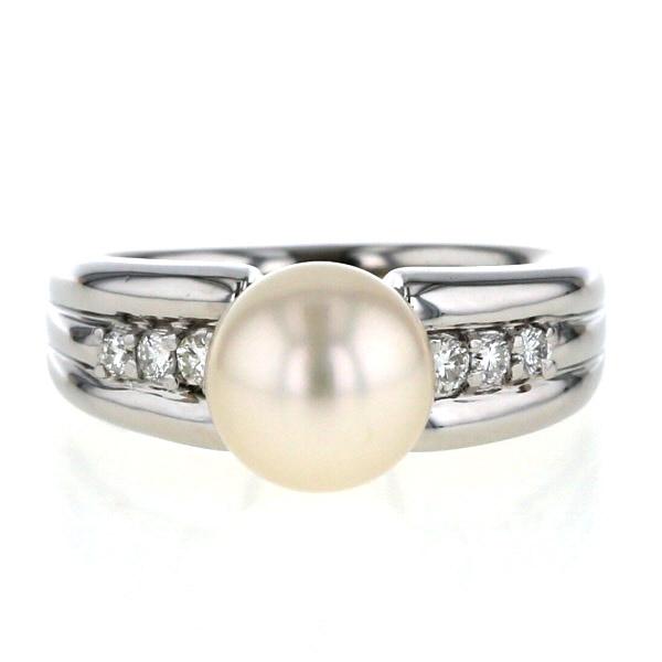 Pt900 プラチナ リング 真珠 8.8mm ダイヤモンド 0.20ct パール 