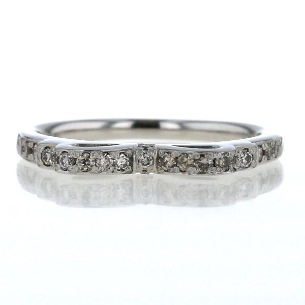 Pt950 プラチナ リング ダイヤモンド 0.20ct リボン モチーフ ライン ハーフエタニティ 指輪 12.5号【新品仕上済】【zz】【中古】の通販は 32,175円