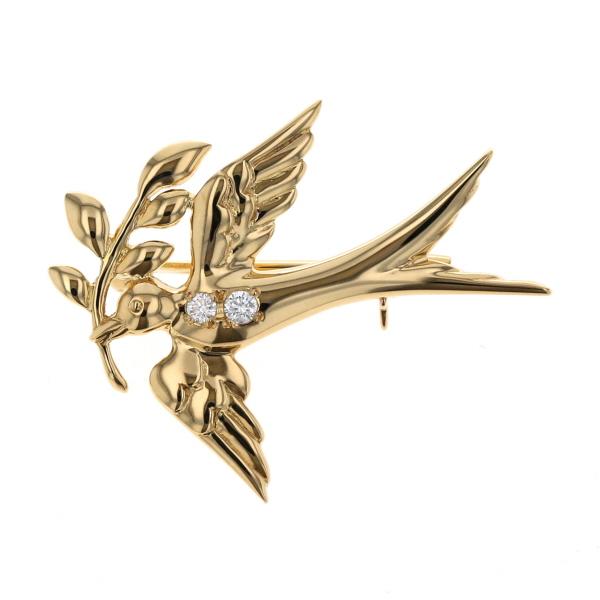 ブローチ K18イエローゴールド ダイヤモンド 0.03ct ペリドット ガーネット 葉っぱ リーフ 草 植物 レディース ジュエリー ダイヤ 0.03ct ルビー 0.03ct ブローチ K18 YG イエローゴールド 750