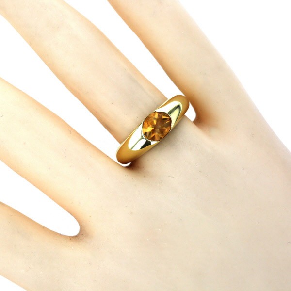 日本製定番K18YG イエローゴールド リング ダイヤモンド 一粒石 花 フラワー カーブ ツイスト シンプル 指輪 13号 イエローゴールド