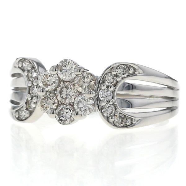 Pt950 プラチナ リング ダイヤモンド 0.50ct 花 フラワー モチーフ 