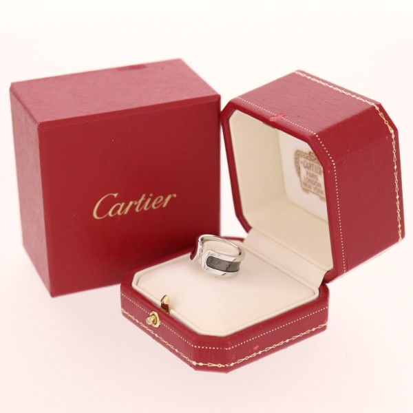 Cartier カルティエ K18WG ホワイトゴールド 2Cブラックラッカーリング