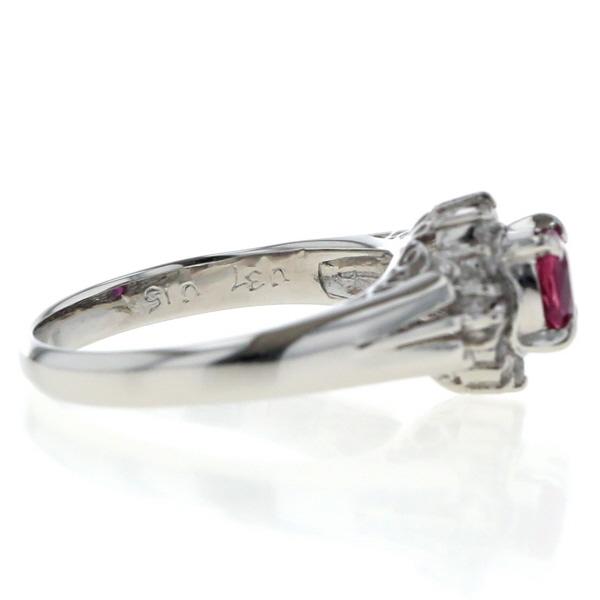Pt900 プラチナ リング ルビー 0.37ct ダイヤモンド 0.15ct オーバル 