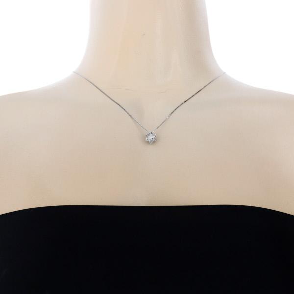 K14WG ホワイトゴールド ネックレス ダイヤモンド 0.50ct フラワー 結晶 チェーン 40cm 【新品仕上済】【zz】【中古】_4