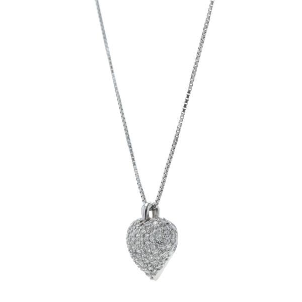 K18WG ホワイトゴールド ネックレス ダイヤモンド 0.81ct パヴェ 