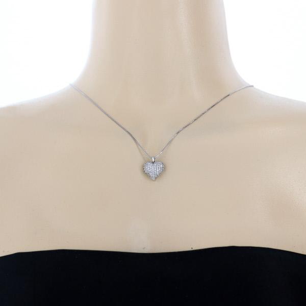 K18WG ホワイトゴールド ネックレス ダイヤモンド 0.81ct パヴェ 